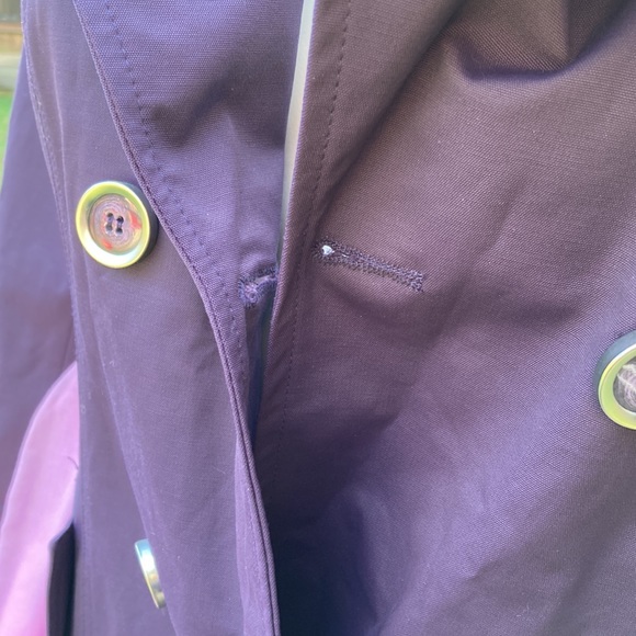 Jones New York dark plum double breasted trench with rain fly size L - Picture 10 of 10